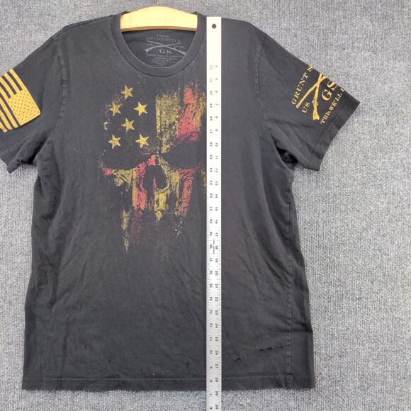 Grunt Style Men's T Shirt Patriotic Skull Graphic Black Size L This We'll Defend - Picture 12 of 14